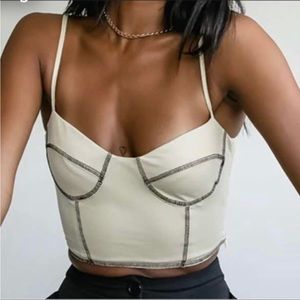 Princess Polly Leilani Cream Crop Top